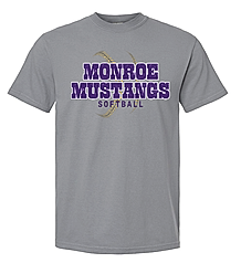 Gray Monroe Mustangs softball T-shirt